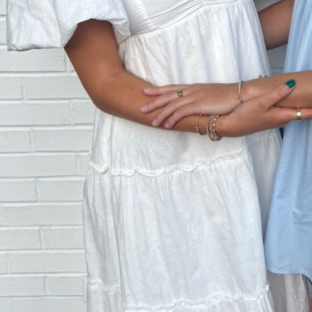 White midi dress